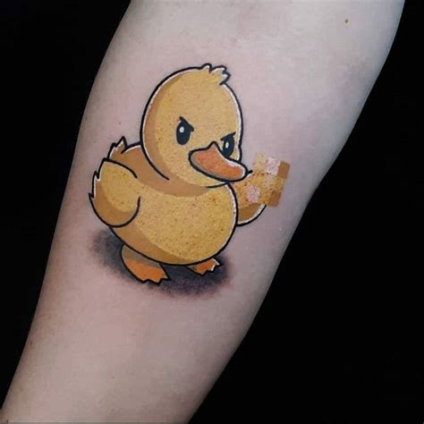 rubber duckie tattoo|cute simple duck tattoo.